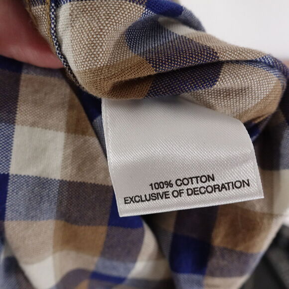 DANIEL CREMIEUX CLASSICS LONG SLEEVE CHECK BUTTON DOWN SHIRT MENS SIZE L LARGE - Picture 7 of 7